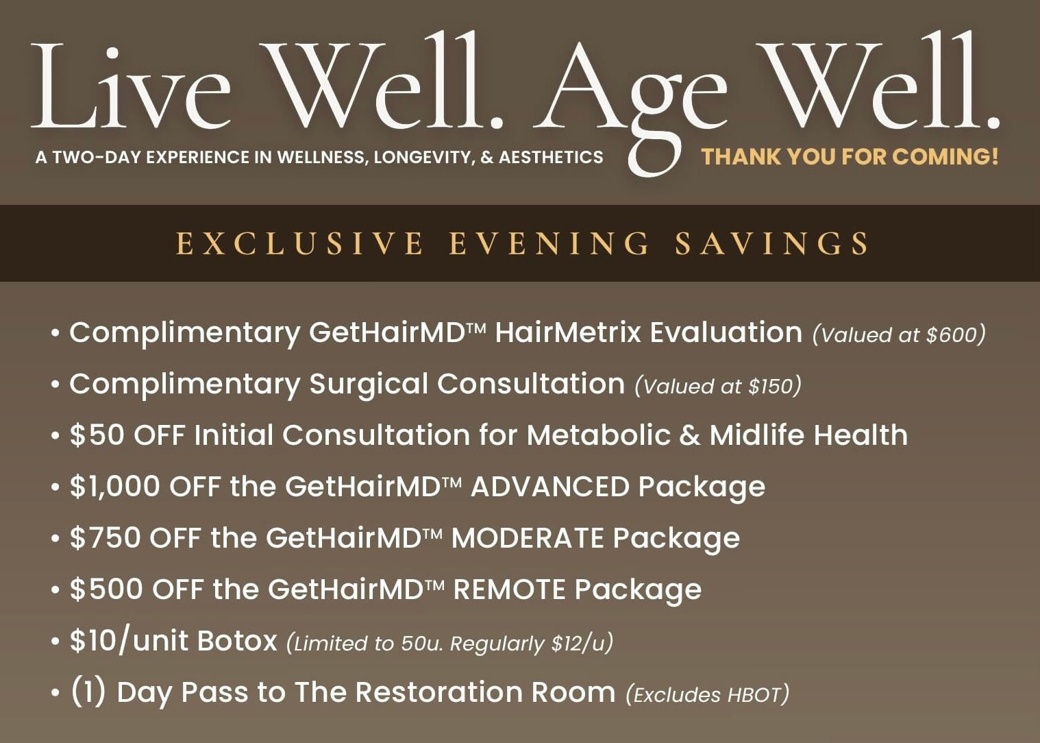 Exclusive Live Well, Age Well 